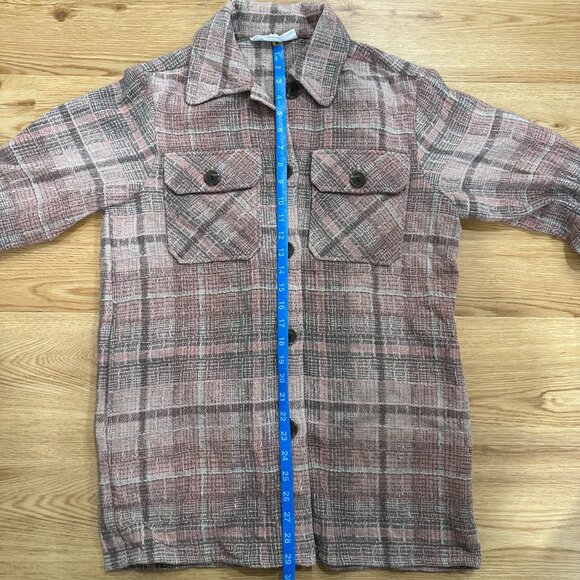 BB Dakota by Steve Madden Women's Pink Plaid Boucle Shirt Jacket Size Small - Picture 11 of 12